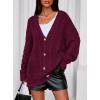 imagePRETTYGARDEN Womens Oversized Cable Knit Cardigan 2025 Fall Fashion Long Sleeve Open Front Chunky Sweaters Winter CoatsBurgundy