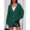 imagePRETTYGARDEN Womens Oversized Cable Knit Cardigan 2025 Fall Fashion Long Sleeve Open Front Chunky Sweaters Winter CoatsDark Green