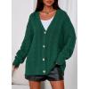 imagePRETTYGARDEN Womens Oversized Cable Knit Cardigan 2025 Fall Fashion Long Sleeve Open Front Chunky Sweaters Winter CoatsDark Green