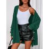 imagePRETTYGARDEN Womens Oversized Cable Knit Cardigan 2025 Fall Fashion Long Sleeve Open Front Chunky Sweaters Winter CoatsDark Green