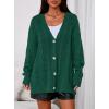 imagePRETTYGARDEN Womens Oversized Cable Knit Cardigan 2025 Fall Fashion Long Sleeve Open Front Chunky Sweaters Winter CoatsDark Green
