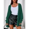 imagePRETTYGARDEN Womens Oversized Cable Knit Cardigan 2025 Fall Fashion Long Sleeve Open Front Chunky Sweaters Winter CoatsDark Green