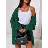 imagePRETTYGARDEN Womens Oversized Cable Knit Cardigan 2025 Fall Fashion Long Sleeve Open Front Chunky Sweaters Winter CoatsDark Green