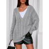 imagePRETTYGARDEN Womens Oversized Cable Knit Cardigan 2025 Fall Fashion Long Sleeve Open Front Chunky Sweaters Winter CoatsGrey