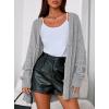 imagePRETTYGARDEN Womens Oversized Cable Knit Cardigan 2025 Fall Fashion Long Sleeve Open Front Chunky Sweaters Winter CoatsGrey