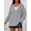 imagePRETTYGARDEN Womens Oversized Cable Knit Cardigan 2025 Fall Fashion Long Sleeve Open Front Chunky Sweaters Winter CoatsGrey