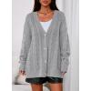 imagePRETTYGARDEN Womens Oversized Cable Knit Cardigan 2025 Fall Fashion Long Sleeve Open Front Chunky Sweaters Winter CoatsGrey