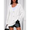 imagePRETTYGARDEN Womens Oversized Cable Knit Cardigan 2025 Fall Fashion Long Sleeve Open Front Chunky Sweaters Winter CoatsWhite