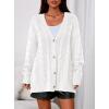 imagePRETTYGARDEN Womens Oversized Cable Knit Cardigan 2025 Fall Fashion Long Sleeve Open Front Chunky Sweaters Winter CoatsWhite