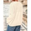 imagePRETTYGARDEN Womens Oversized Cable Knit Sweater 2025 Fall Long Sleeve Crewneck Chunky Pullover Tops Winter ClothesBeige