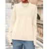 imagePRETTYGARDEN Womens Oversized Cable Knit Sweater 2025 Fall Long Sleeve Crewneck Chunky Pullover Tops Winter ClothesBeige