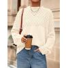 imagePRETTYGARDEN Womens Oversized Cable Knit Sweater 2025 Fall Long Sleeve Crewneck Chunky Pullover Tops Winter ClothesBeige