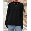 imagePRETTYGARDEN Womens Oversized Cable Knit Sweater 2025 Fall Long Sleeve Crewneck Chunky Pullover Tops Winter ClothesBlack