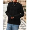 imagePRETTYGARDEN Womens Oversized Cable Knit Sweater 2025 Fall Long Sleeve Crewneck Chunky Pullover Tops Winter ClothesBlack