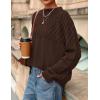 imagePRETTYGARDEN Womens Oversized Cable Knit Sweater 2025 Fall Long Sleeve Crewneck Chunky Pullover Tops Winter ClothesBrown