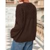 imagePRETTYGARDEN Womens Oversized Cable Knit Sweater 2025 Fall Long Sleeve Crewneck Chunky Pullover Tops Winter ClothesBrown