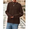 imagePRETTYGARDEN Womens Oversized Cable Knit Sweater 2025 Fall Long Sleeve Crewneck Chunky Pullover Tops Winter ClothesBrown