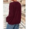 imagePRETTYGARDEN Womens Oversized Cable Knit Sweater 2025 Fall Long Sleeve Crewneck Chunky Pullover Tops Winter ClothesBurgundy