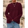 imagePRETTYGARDEN Womens Oversized Cable Knit Sweater 2025 Fall Long Sleeve Crewneck Chunky Pullover Tops Winter ClothesBurgundy