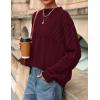 imagePRETTYGARDEN Womens Oversized Cable Knit Sweater 2025 Fall Long Sleeve Crewneck Chunky Pullover Tops Winter ClothesBurgundy
