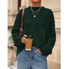 imagePRETTYGARDEN Womens Oversized Cable Knit Sweater 2025 Fall Long Sleeve Crewneck Chunky Pullover Tops Winter ClothesDark Green
