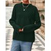 imagePRETTYGARDEN Womens Oversized Cable Knit Sweater 2025 Fall Long Sleeve Crewneck Chunky Pullover Tops Winter ClothesDark Green