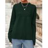 imagePRETTYGARDEN Womens Oversized Cable Knit Sweater 2025 Fall Long Sleeve Crewneck Chunky Pullover Tops Winter ClothesDark Green