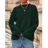 imagePRETTYGARDEN Womens Oversized Cable Knit Sweater 2025 Fall Long Sleeve Crewneck Chunky Pullover Tops Winter ClothesDark Green