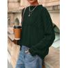 imagePRETTYGARDEN Womens Oversized Cable Knit Sweater 2025 Fall Long Sleeve Crewneck Chunky Pullover Tops Winter ClothesDark Green