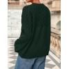 imagePRETTYGARDEN Womens Oversized Cable Knit Sweater 2025 Fall Long Sleeve Crewneck Chunky Pullover Tops Winter ClothesDark Green