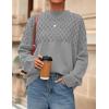 imagePRETTYGARDEN Womens Oversized Cable Knit Sweater 2025 Fall Long Sleeve Crewneck Chunky Pullover Tops Winter ClothesGrey