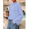 imagePRETTYGARDEN Womens Oversized Cable Knit Sweater 2025 Fall Long Sleeve Crewneck Chunky Pullover Tops Winter ClothesLight Blue