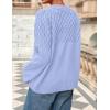 imagePRETTYGARDEN Womens Oversized Cable Knit Sweater 2025 Fall Long Sleeve Crewneck Chunky Pullover Tops Winter ClothesLight Blue