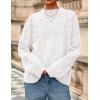 imagePRETTYGARDEN Womens Oversized Cable Knit Sweater 2025 Fall Long Sleeve Crewneck Chunky Pullover Tops Winter ClothesWhite