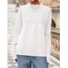 imagePRETTYGARDEN Womens Oversized Cable Knit Sweater 2025 Fall Long Sleeve Crewneck Chunky Pullover Tops Winter ClothesWhite