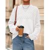 imagePRETTYGARDEN Womens Oversized Cable Knit Sweater 2025 Fall Long Sleeve Crewneck Chunky Pullover Tops Winter ClothesWhite