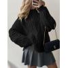 imagePRETTYGARDEN Womens Oversized Fall Sweaters 2025 Casual Long Sleeve Crewneck Chunky Cable Knit Pullover Tops Winter ClothesBlack