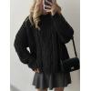 imagePRETTYGARDEN Womens Oversized Fall Sweaters 2025 Casual Long Sleeve Crewneck Chunky Cable Knit Pullover Tops Winter ClothesBlack