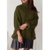 imagePRETTYGARDEN Womens Oversized Sweaters Fall Outfits 2025 Turtleneck Long Sleeve Slouchy Chunky Knit Sweater Pullover TopsArmy Green