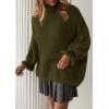 imagePRETTYGARDEN Womens Oversized Sweaters Fall Outfits 2025 Turtleneck Long Sleeve Slouchy Chunky Knit Sweater Pullover TopsArmy Green
