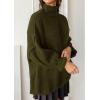 imagePRETTYGARDEN Womens Oversized Sweaters Fall Outfits 2025 Turtleneck Long Sleeve Slouchy Chunky Knit Sweater Pullover TopsArmy Green
