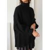 imagePRETTYGARDEN Womens Oversized Sweaters Fall Outfits 2025 Turtleneck Long Sleeve Slouchy Chunky Knit Sweater Pullover TopsBlack