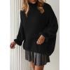 imagePRETTYGARDEN Womens Oversized Sweaters Fall Outfits 2025 Turtleneck Long Sleeve Slouchy Chunky Knit Sweater Pullover TopsBlack