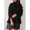 imagePRETTYGARDEN Womens Oversized Sweaters Fall Outfits 2025 Turtleneck Long Sleeve Slouchy Chunky Knit Sweater Pullover TopsBlack