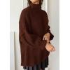 imagePRETTYGARDEN Womens Oversized Sweaters Fall Outfits 2025 Turtleneck Long Sleeve Slouchy Chunky Knit Sweater Pullover TopsBrown