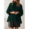 imagePRETTYGARDEN Womens Oversized Sweaters Fall Outfits 2025 Turtleneck Long Sleeve Slouchy Chunky Knit Sweater Pullover TopsDark Green