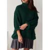 imagePRETTYGARDEN Womens Oversized Sweaters Fall Outfits 2025 Turtleneck Long Sleeve Slouchy Chunky Knit Sweater Pullover TopsDark Green