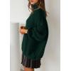 imagePRETTYGARDEN Womens Oversized Sweaters Fall Outfits 2025 Turtleneck Long Sleeve Slouchy Chunky Knit Sweater Pullover TopsDark Green