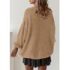 imagePRETTYGARDEN Womens Oversized Sweaters Fall Outfits 2025 Turtleneck Long Sleeve Slouchy Chunky Knit Sweater Pullover TopsKhaki