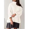 imagePRETTYGARDEN Womens Oversized Sweaters Fall Outfits 2025 Turtleneck Long Sleeve Slouchy Chunky Knit Sweater Pullover TopsWhite